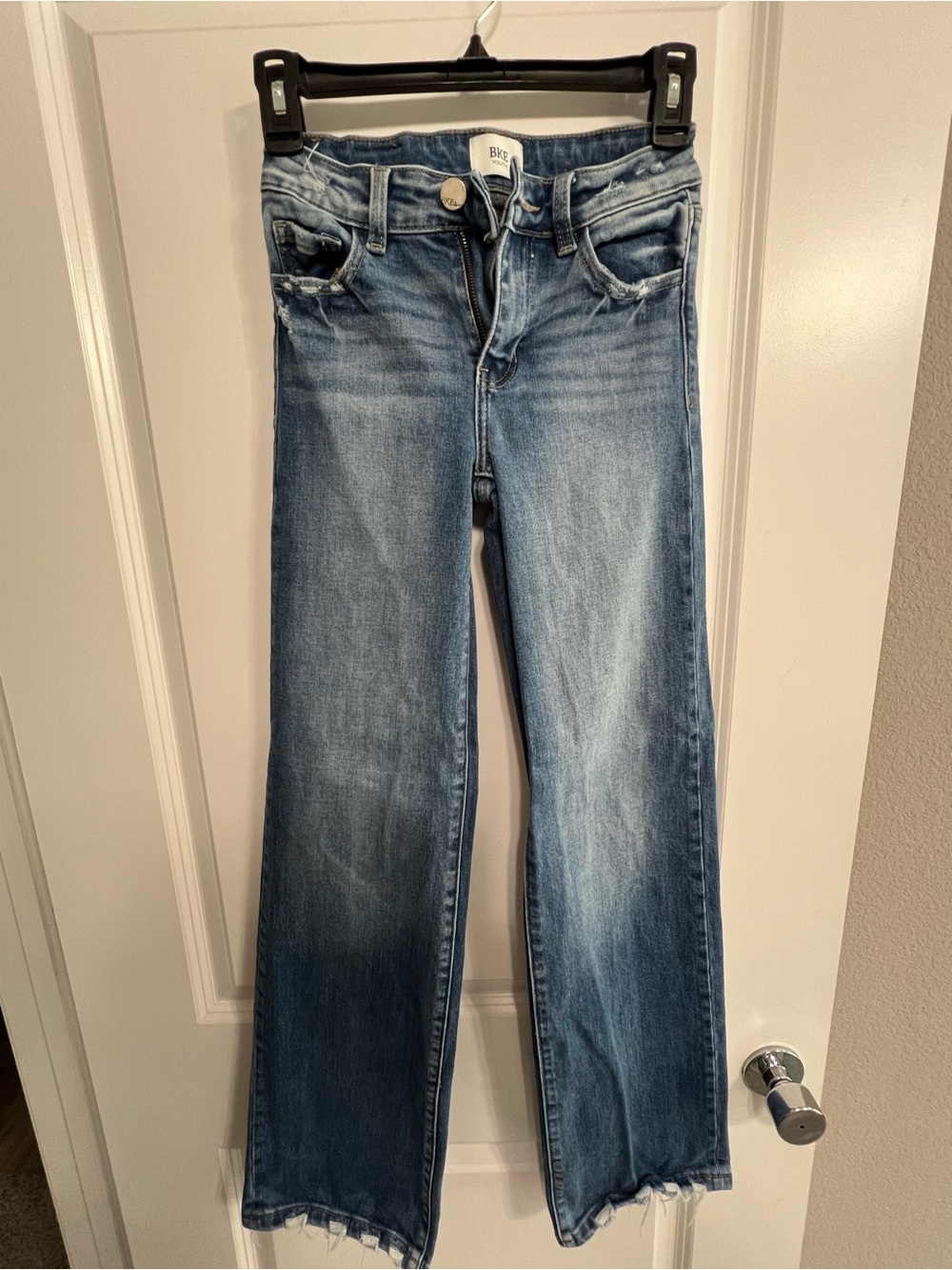 BKE Girl's Medium Wash Jeans with Raw Hem
